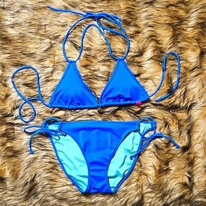 Victoria's Secret Blue String Bikini Size Medium